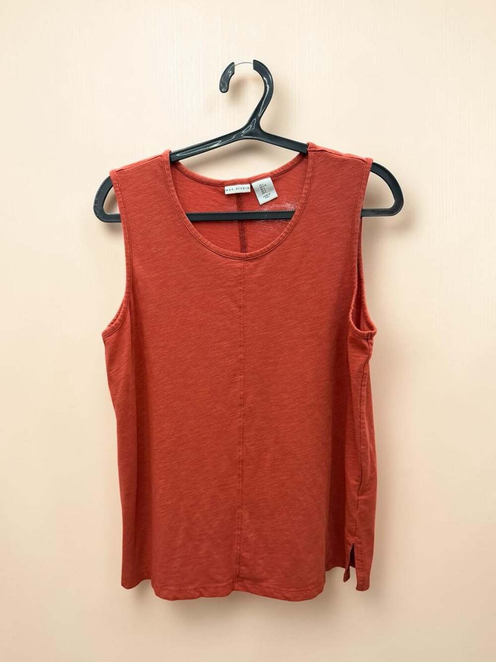 Max Studio Slub Knit Cotton Modal Blend Sleeveless Tank Top -‎ Large